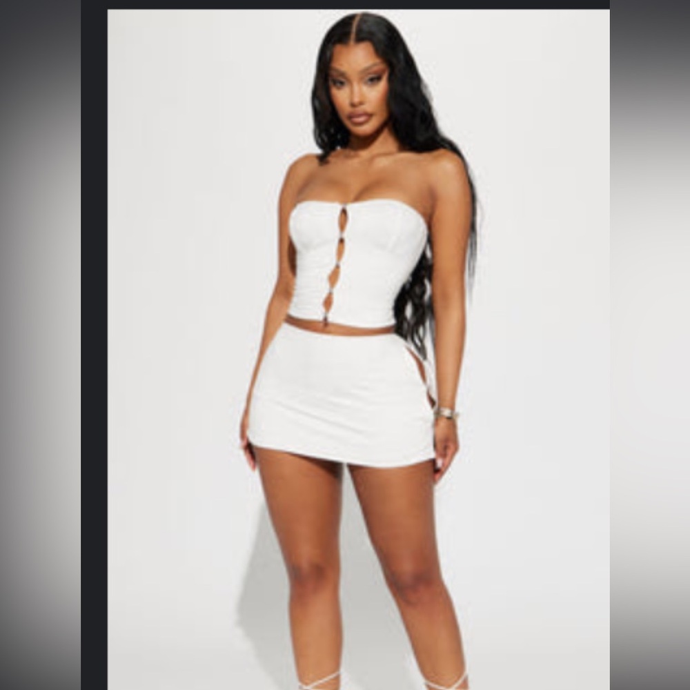 Fashion Nova White Skirt Set
